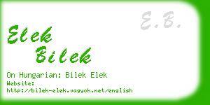 elek bilek business card